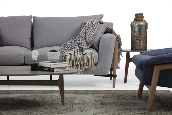 Sofa komplekts 2 vietas moderns audums zils grupa dzīvojamā istabā