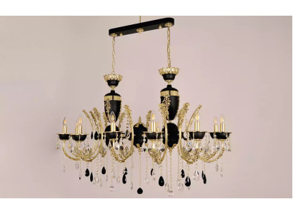 Gaismas lustra luksusa kronšteina griestu lampa kristāla melna lampa