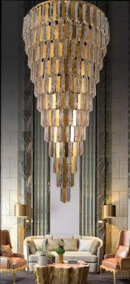 Lustra griestu lampa Zelta griestu lampa Lustra Kristāls 80cm kristāla laši