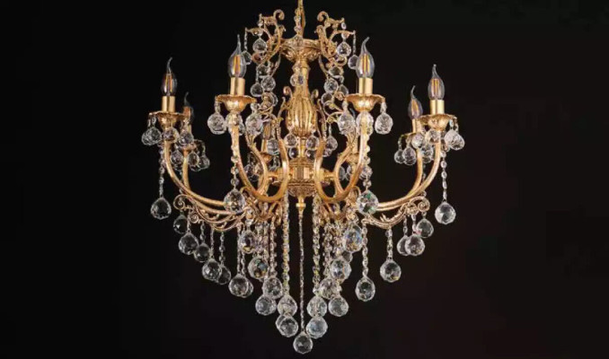 Krone šķiņķis Kristāla luksusa griestu lampa lustra griestu lampa zelta lampa