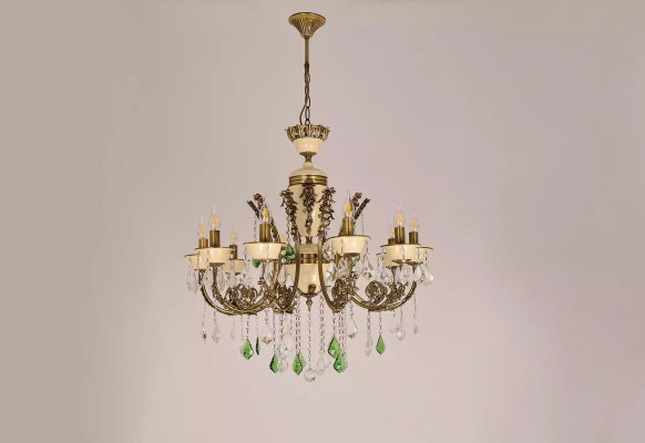 Luksusa lustra griestu lampa ar brūnu kristālu 80cm.