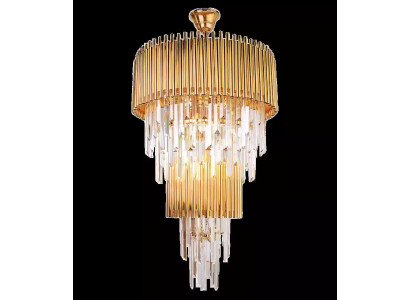Luksusa kristāla griestu lampa zelta kronšteins xXL.