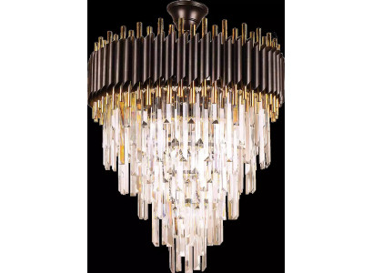 Luksusa dzelžu griestu lampa Zelta griestu lampa Lietussargs Kristāls Aplis