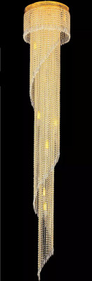 Gara galerijas griestu lustra Lielais kristāla lustra griestu lampa zelta kristāls 240 cm