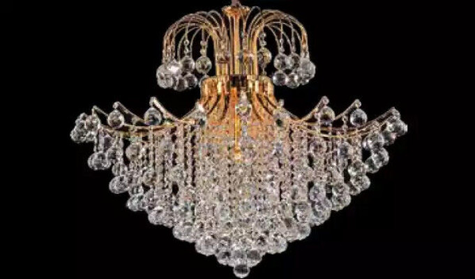 Luksusa liustra šķiedras griestu lampa griestu lampa lukturi zelta mākslā