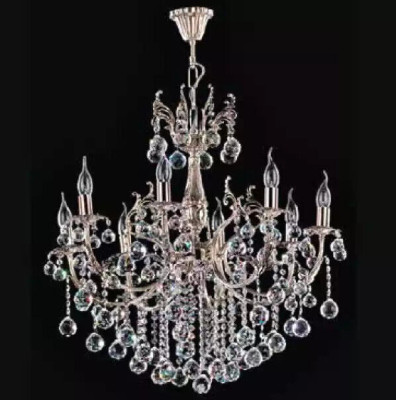 Gaismeklis griestiem Luksusa sudraba kronšlekes griestu lampa kanceleēzis kristāla lampa