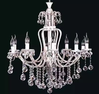 Luksusa griestu lampa Lūsteris Lustrs griestu lampa Kristāls Sudrabs