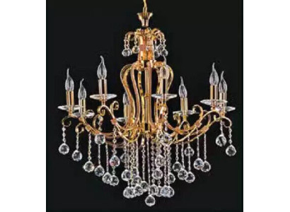 Luksusa griestu lampa, luksusa lampa, kronšteins, griestu lampa, kristāla zeltā.