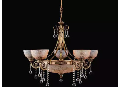 Gaisma griestos, žandarta griestlampes lampa kādreizējais stikls, zelts, brūns
