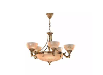 Kronšķiers griesti lampa lusters griestu lampa stikls zelts bēšs