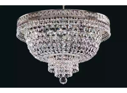 Apļa griestu lampa Kristāla griestu lustra Luksusa sudraba krons lustere.
