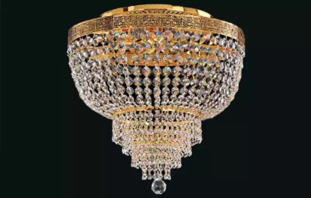 Kronžurnāls Griestu lampa Luksusa zelta griestu lampa Lustra Kristāla māksla.