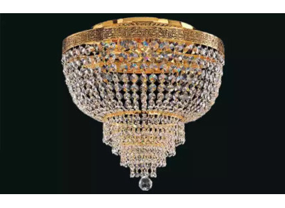 Kronžurnāls Griestu lampa Luksusa zelta griestu lampa Lustra Kristāla māksla.