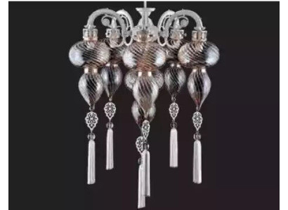 Gaismais lustrs, luksusa lampa gaisma, stikls sudrabs jauns