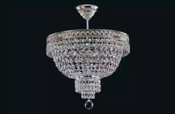 Luksusa sudraba kronšteins kristāla griestu lampa
