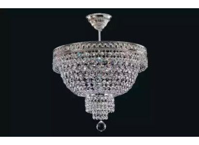 Luksusa sudraba kronšteins kristāla griestu lampa