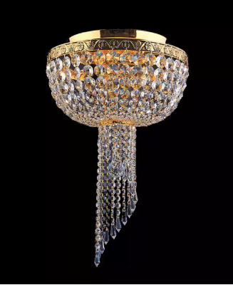 Luksusa zelta kronšēlejs, kristāla griestu lampa.