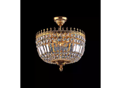 Plīslamp Luxurious Gold Ceiling Lamp Chandelier Crystal Art