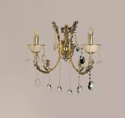 Sienas lampa Sienas lampa Sienas lampas veids Lustra Sienas lampa Zelta kristāls