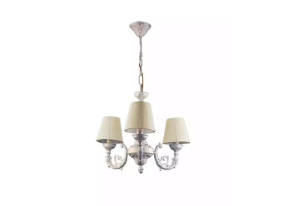 Kronšķe Stiklsustris Lusteņlampa Gaisma Cinkā Balta Māksla