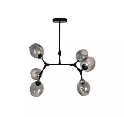 Gaisma ķēdelis Kronleuchter griestu lampa Modern stikls Melna Jauna