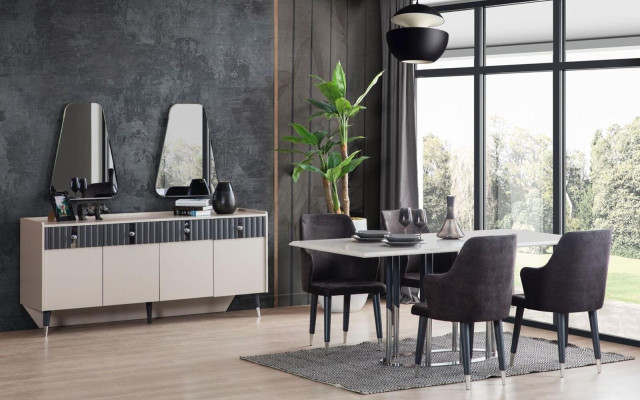 Peli ēdamgalda izturīgs ēdamistabas dizainera koka galds luksusa mēbeles