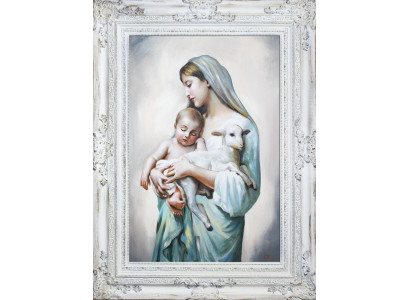 Reliģija Maria Rokdarbs Eļļas glezna Gleznas Eļļas gleznas Rāmis Attēli G16949