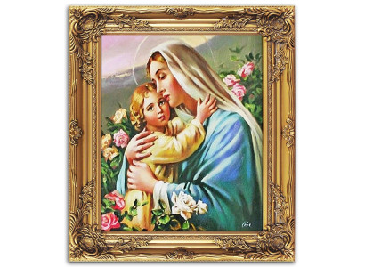 Reliģija Maria Rokdarbi Eļļas glezna Gleznas eļļas krāsas rāmis Attēli G02765
