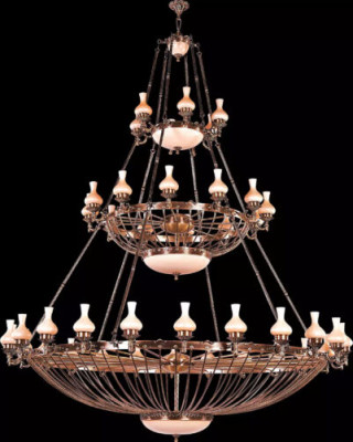 Lielas gaismas lampa kārtainu gaismu luksusa lampas xxl griestu lampa 250x300