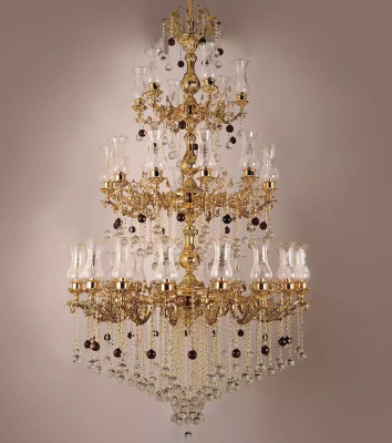 Luksusa griestu lampa zelta kronšleife griestu lampa kāroņa kristāls 130x280cm.