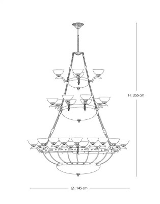 Kronšteinu lampa Pakaramā lampa Kristāllampa Griestu lampa Lampas 145x255