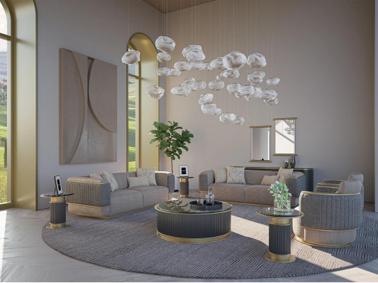 Sofas komplekts 4 gab. polster sofa dzīvojamajā istabā trīsvietīgs sofa moderns dizains krēslijs