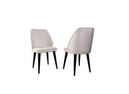 Baltā mīkstā krēsla luksusa ēdamistaba vienvietīgs ar koka kājām dizainera mēbeles