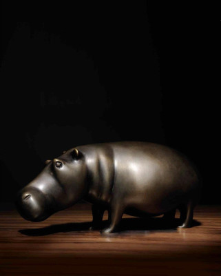 Messingas Hippo Nilpferdētais Statuja Mājas Dekors Zelta krāsā Figūra jauna Dzīvojamā istaba