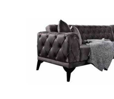Mūsdienīga sofa Stūra sofa Tekstila dzīvojamā istaba Mēbeles Sofa L formas Pelēka Luksuss Jauna