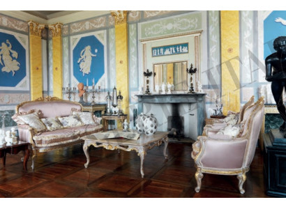 Sofa komplekts 2+1+1 dīvāni Garnitur Sessel Barock Stil Couch Gruppe Italien Möbel Neu