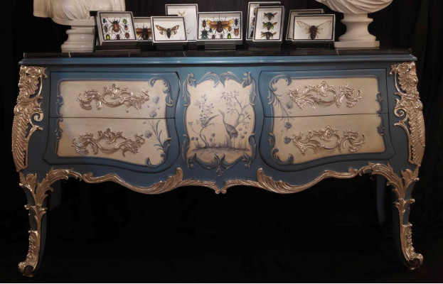 Komoda Sideboard koka skapis galds Itāļu dizains luksusa mēbeles īstais koks