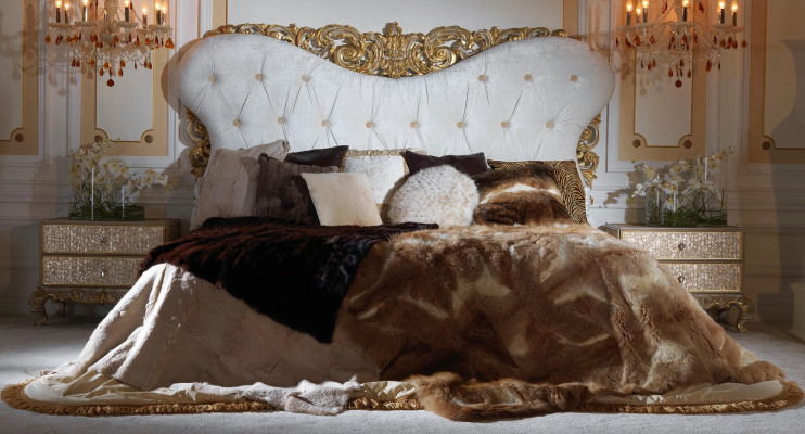 Chesterfield gultas galvdaļa Gultas polsterējoši viesnīcas mēbeles Itālijā