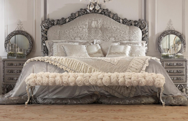 Chesterfield gulta Divvietīgā gulta Ādas Antīkais stils Luksusa Itāļu mēbeles Jauns