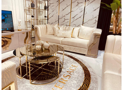 Dīvāns 3-ievietojumu auduma dīvāns krēmkrāsas beža krāsā Design Couch Sofas Stoff