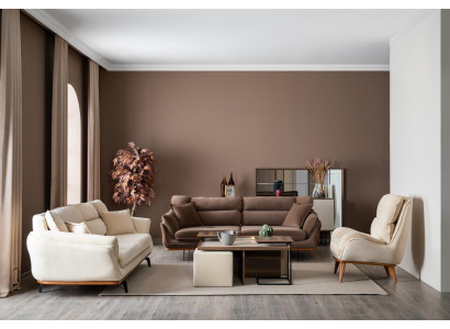 Sofas komplekts 3-vietīgais galds dizains pārklājums modernas 4 gabali