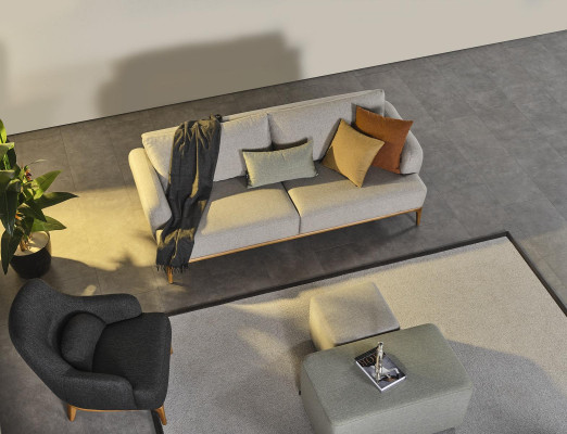 Krēsla dizains Luksusa polster Lounge pelēks Moderns dzīvojamā istaba Koks Tekstils