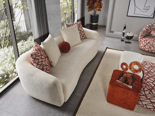 Sofasets 41 sēdvietu 3x pufi 5 gab. dizaina dzīvojamā istaba komplekta komplektā