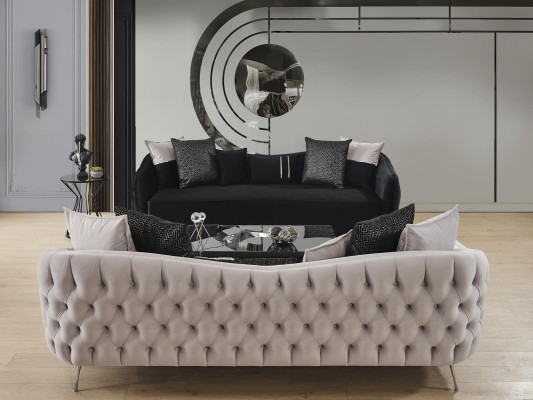 Dīvāns 4-vietīgs luksusa dizainera luksusa mēbeļu telpā jauns melns.
