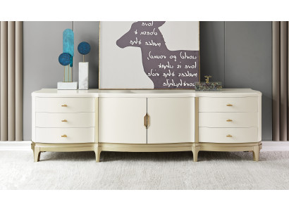 Sideboard skapis plaukts Mēbeles koka skapis Balts Sideboard Komoda