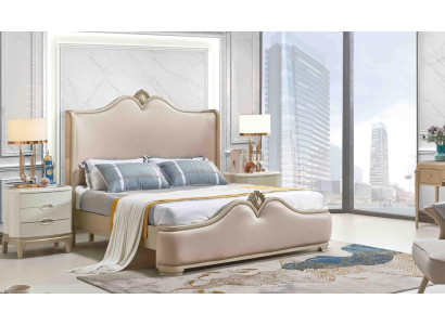 Gultas karkass Gultas divvietīgas gultas rāmis Beža gultas mēbeles Divvietīgas gultas