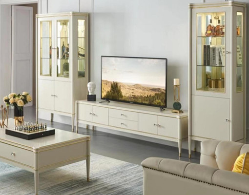 Dizaina dzīvojamais siena skapis 2x skapis RTV zemsīnis Komoda 3 gab. komplekts