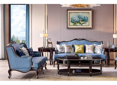 Klasiskais Chesterfield dīvāns 3+2 sēdvietu dīvāns dīvāns zilā krāsa sofa
