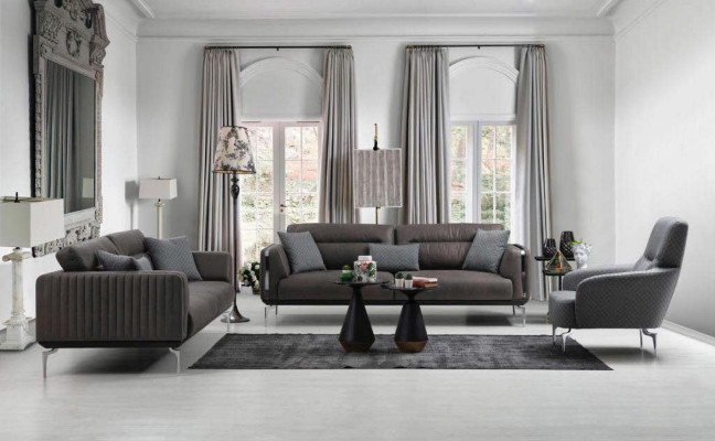 Sofas komplekts Sofa Garniturā Sofa 3+3+1 vietā Sēdētājs Moderns Poliesters Trīs vietu sēdeklis