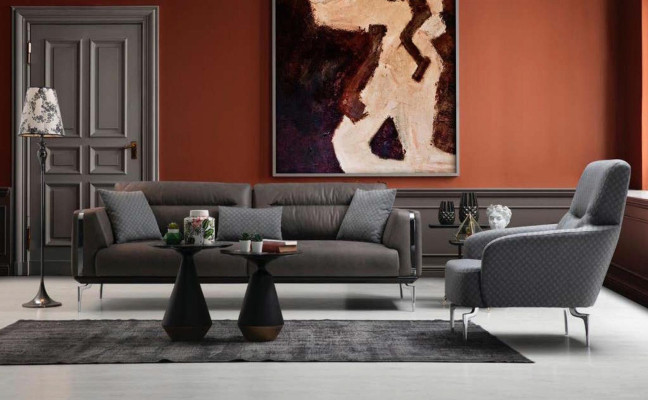 Sofas komplekts Sofa Garniturā Sofa 3+3+1 vietā Sēdētājs Moderns Poliesters Trīs vietu sēdeklis